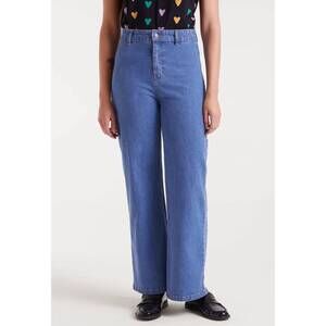 NEW COMPANIA FANTASTICA heart embroidered jeans in blue